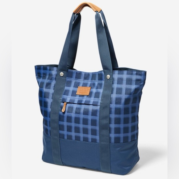 Eddie Bauer Handbags - Eddie Bauer Blue Checkered Tote Bag